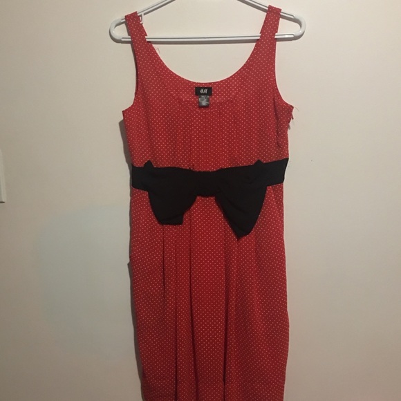 Cute red polla dot black bow dress - Picture 1 of 2